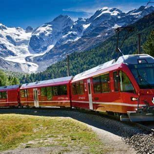 Bernina Express through Alps