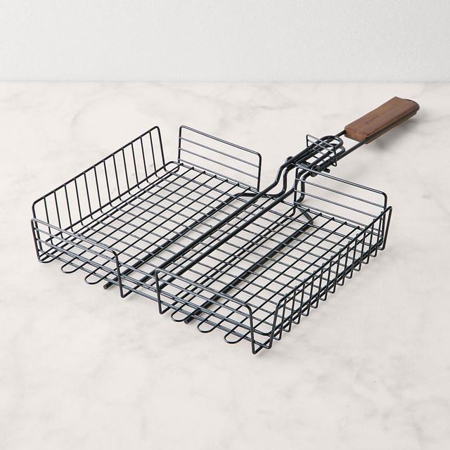 Nonstick Rectangular Grilling Basket With Folding Handle