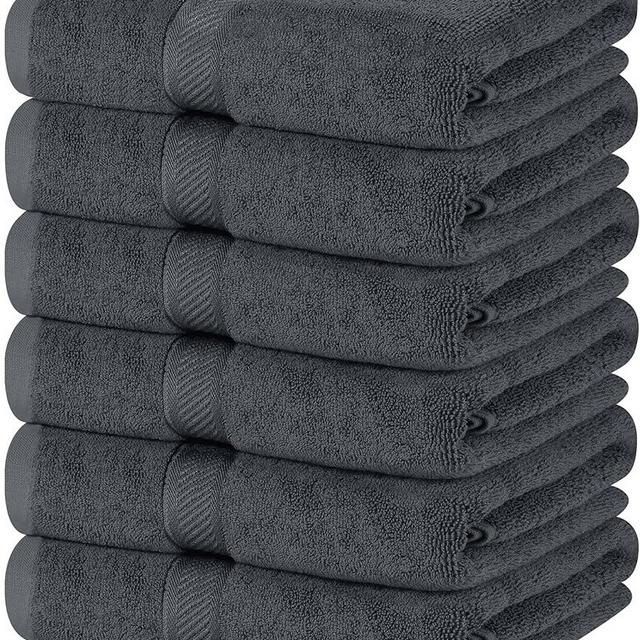 Utopia Towels 6 Pack Medium Bath Towel Set, 100% Ring Spun Cotton (24 x 48 Inches) Medium Lightweight and Highly Absorbent Quick Drying Towels, Premium Towels for Hotel, Spa and Bathroom (Grey)
