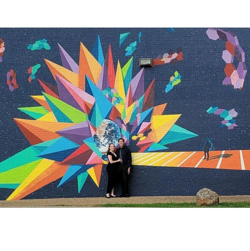 We went out for a date night at the end of summer in 2021 before going back to our schools, and this beautiful mural caught our eye! Fun fact: We now live about 5 minutes away from here 3 years later!