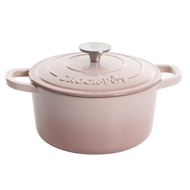 Crock Pot Artisan Round Enameled Cast Iron Dutch Oven, 7-Quart, Blush Pink