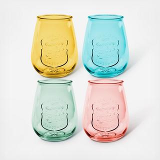 Retroware Stemless Wine Glass, Set of 4