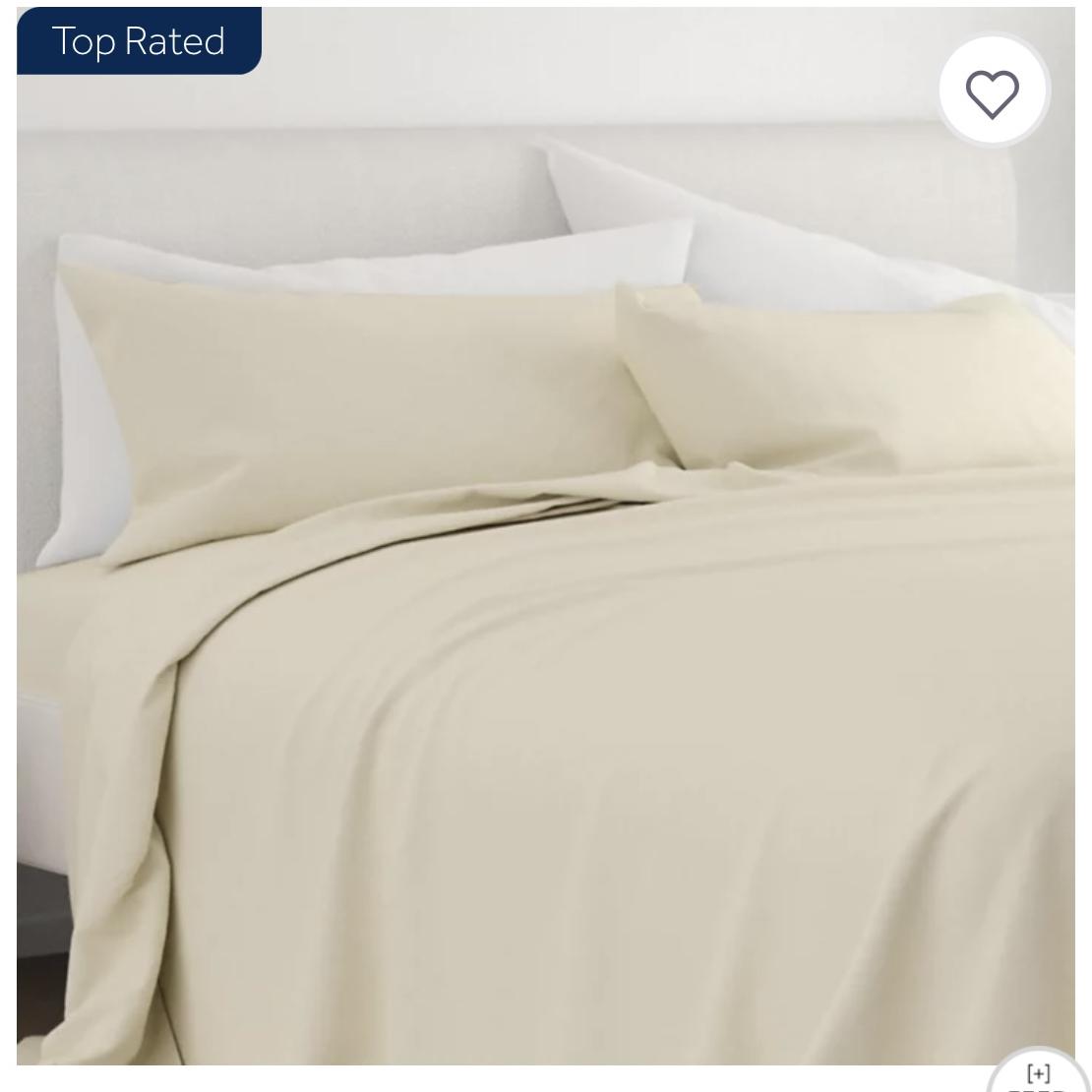 Home Collection Solid King Sheet Set in Ivory