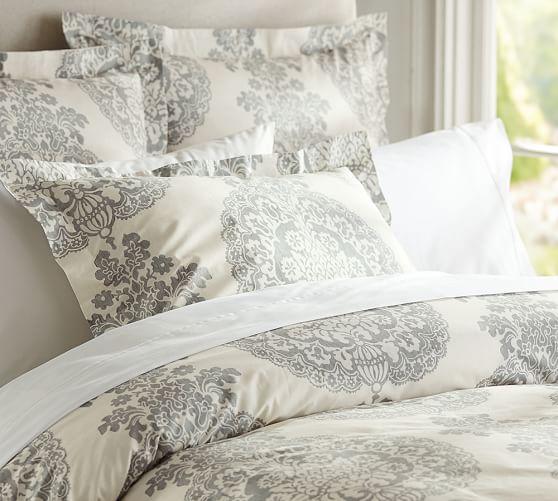Lucianna Medallion Duvet Cover & Sham - Gray