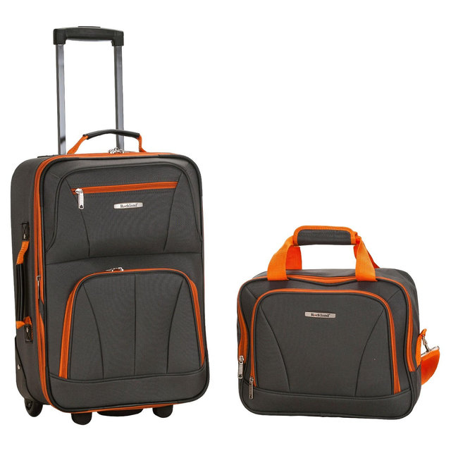 Rockland Fashion 2pc Luggage Set - Charcoal