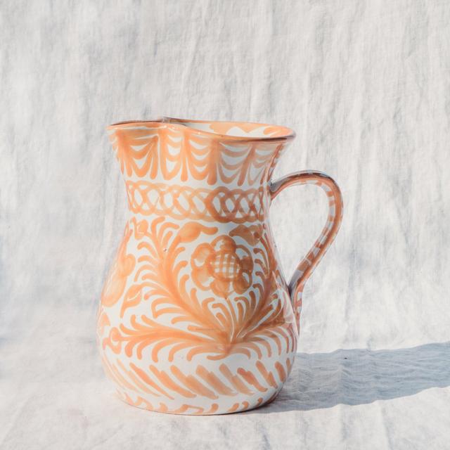 Medium pitcher with hand painted designs