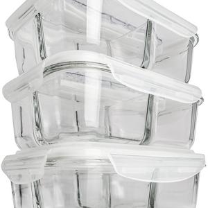Glass Meal Prep Containers - 3 Compartments