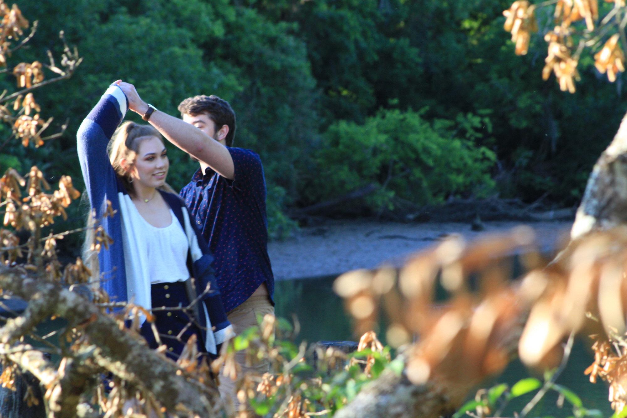 Landin took Marcella to a dock that they walk to often to propose. He played music and they danced before he got down on one knee!