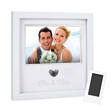 Heart Thumbprint Photo Frame and Ink Kit, White