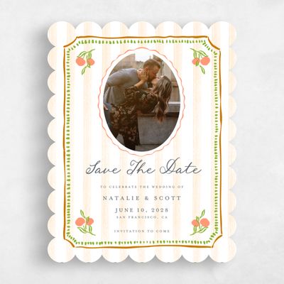 Orange Scalloped Wedding Save the Date - Jardine Photo