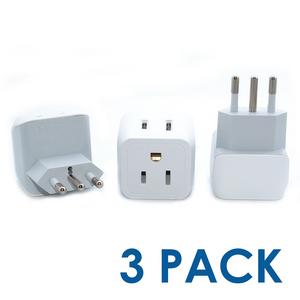 Ceptics USA to Italy Travel Adapter Plug - Type L (3 Pack) - Dual Inputs - Ultra Compact (Does Not Convert Voltage)