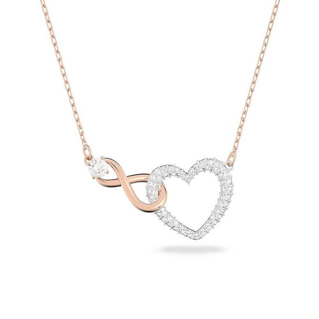 Swarovski Infinity Heart Jewelry Collection, Necklaces and Bracelets, Rose Gold & Rhodium Tone Finish, Clear Crystals