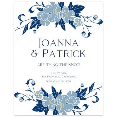 Dusty Blue Wedding Digital Save the Date - Glenarden Portrait