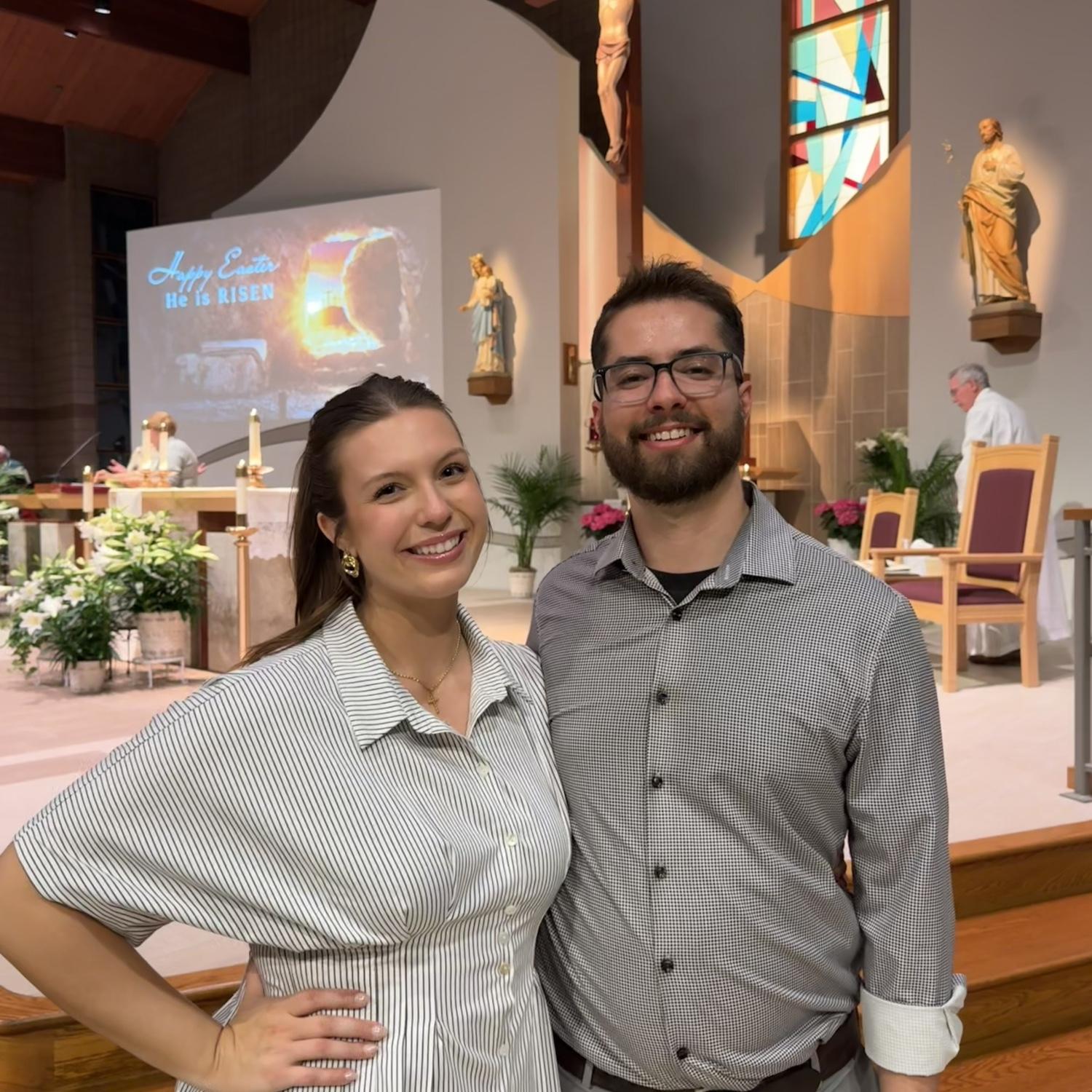 Alex’s confirmation in the Catholic church with Courtney as his sponsor