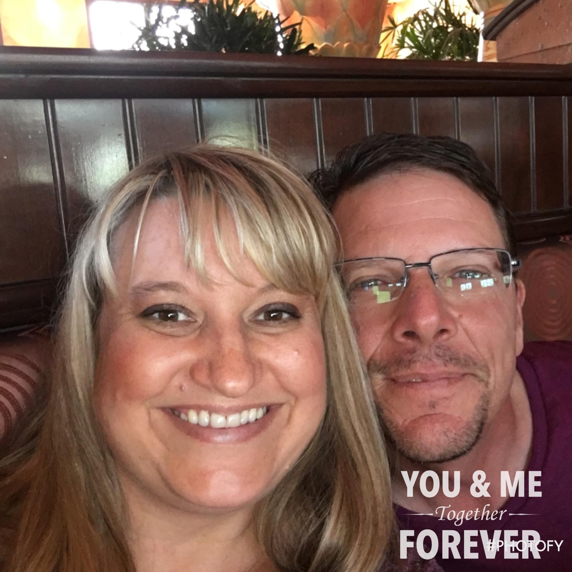 Enjoying lunch at the Cheesecake Factory