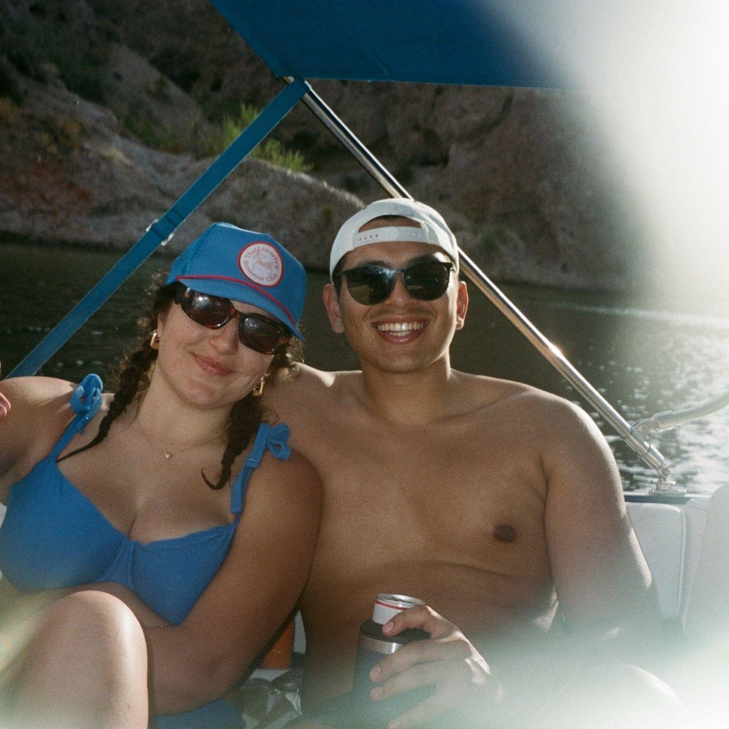 Soaking up the sun on the Saltzman's boat