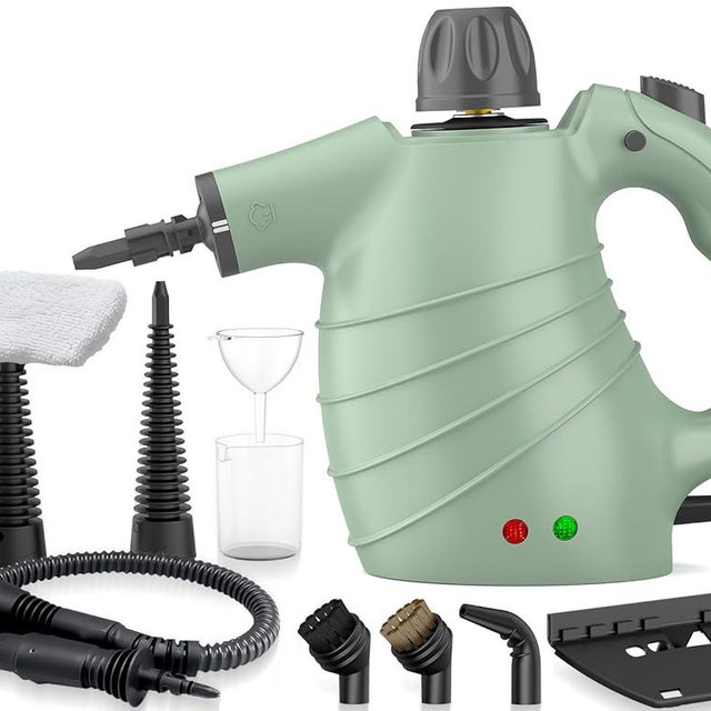 Steam Cleaner, Pressurized Multi-Surface Handheld Steam Cleaner with Safety Lock, Chemical-Free Steam Cleaner for Home with 10 Accessories, Steamer for Cleaning Floor, Upholstery, Couch, Grout & Car