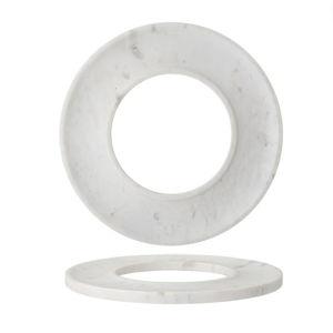 13in White Marble Circle Cracker Tray