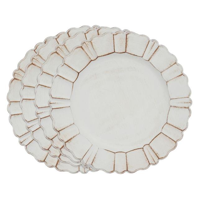 Saro Lifestyle Sousplat Scallop Charger Plates in Ivory (Set of 4)