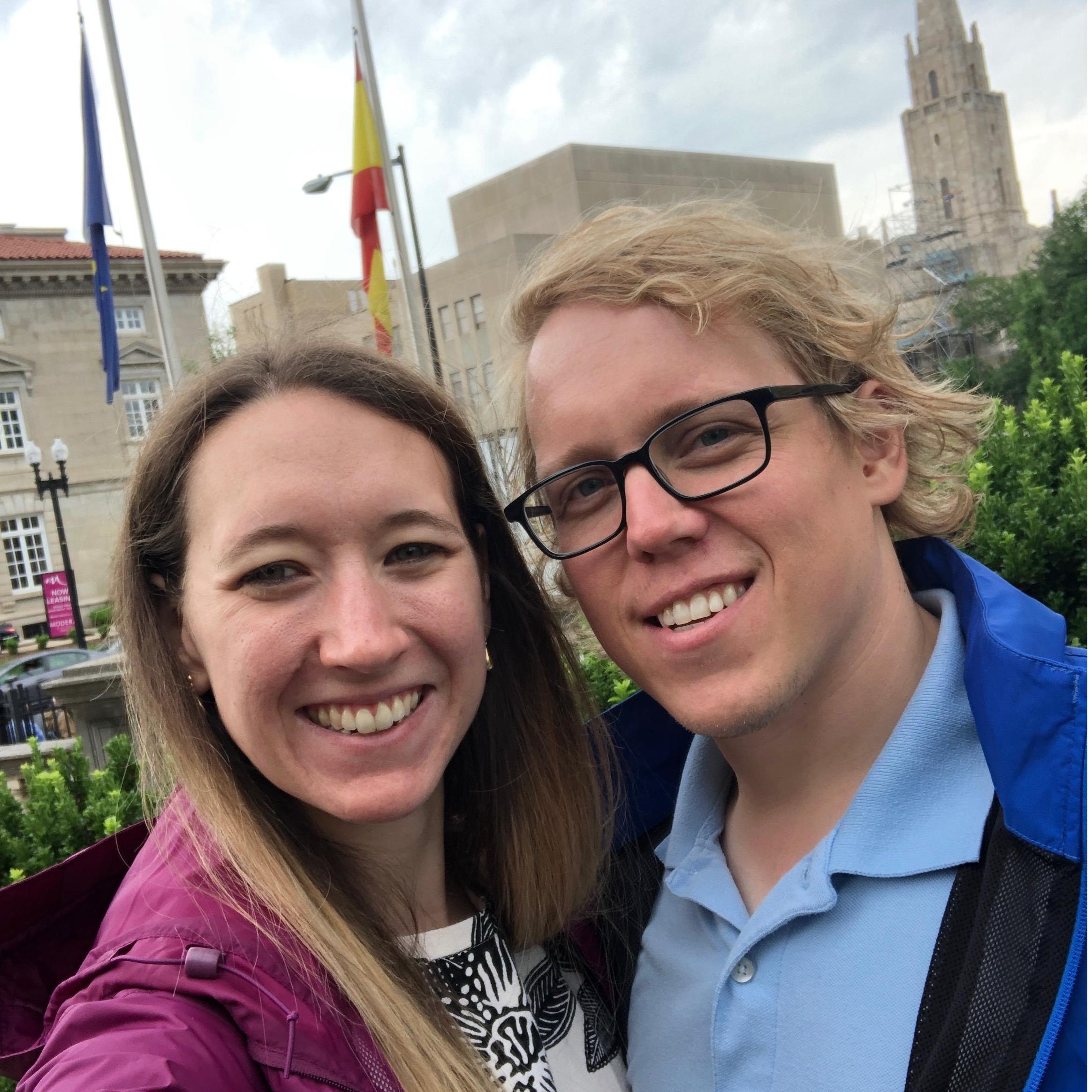 Our first picture together! We went to the European Union Embassies open house and explored DC using scooters.