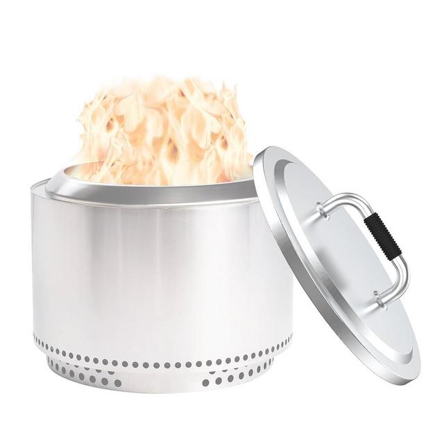 Uniflasy Fire Pit Lid for Solo Stove Bonfire 19.5", 304 Stainless Steel Fire Pits Round Lid with Heat Resistant Handle, Camping Stove Accessories for Solo Stove Bonfire and Other 19.5" Outdoor Firepit