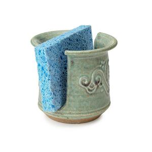 Stoneware Swirl Sponge Holder