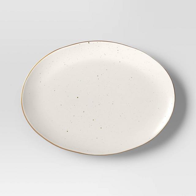 Medium Ceramic Serving Platter Ivory - Threshold™