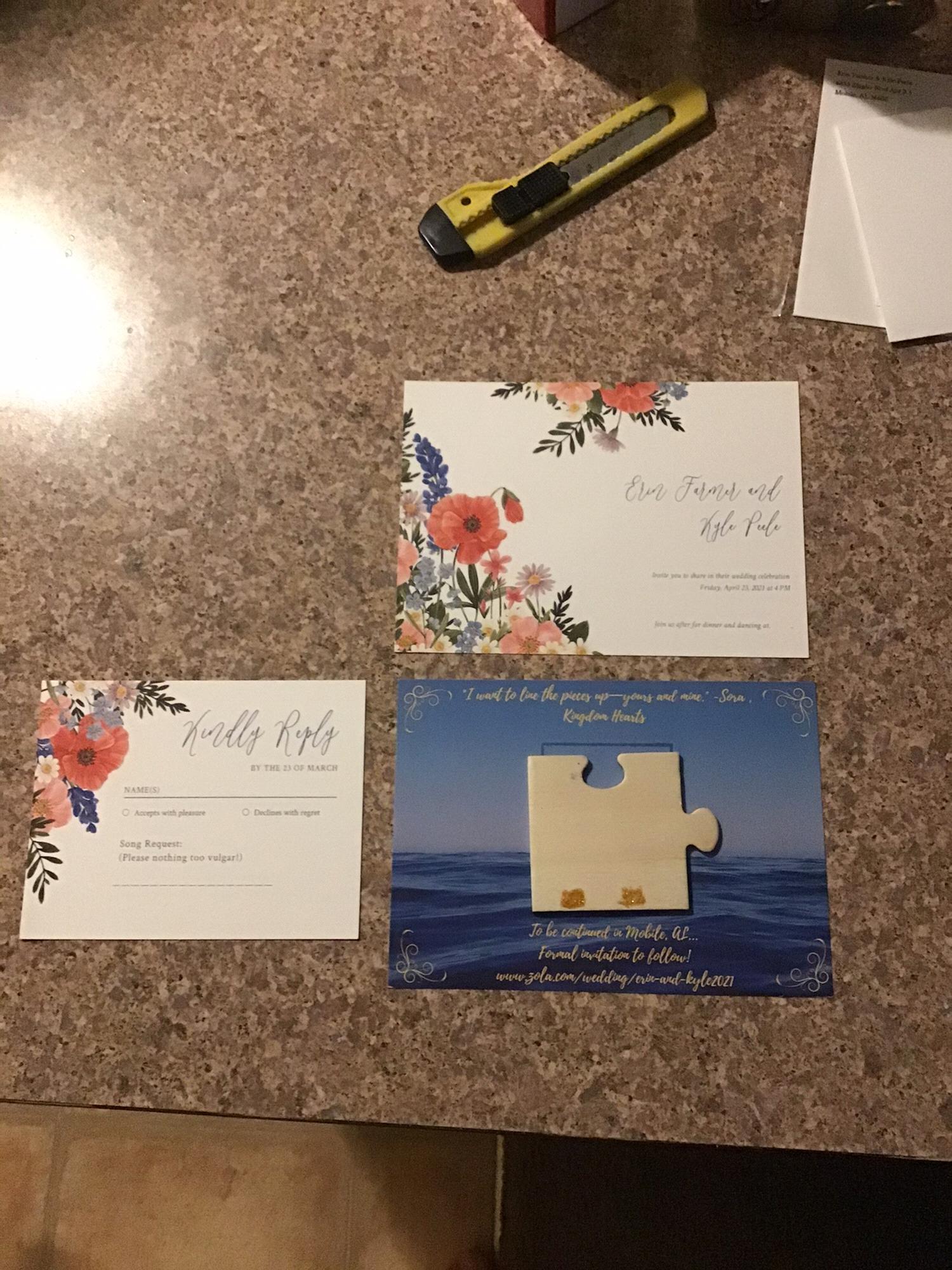 Invitations, RSVPS, and save the dates