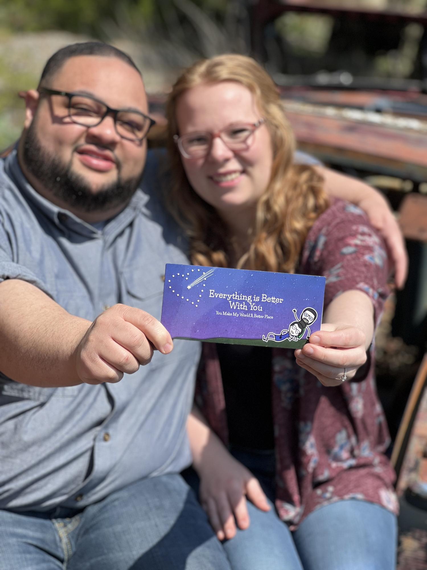 For Christmas Sel bought Macie this book.  It has little date ideas inside, one page they both loved in particular!