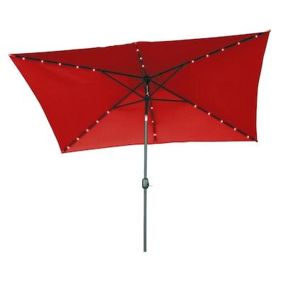 Trademark Innovations  6.5-ft Solid Solar Powered Push-button Tilt Market Patio Umbrella