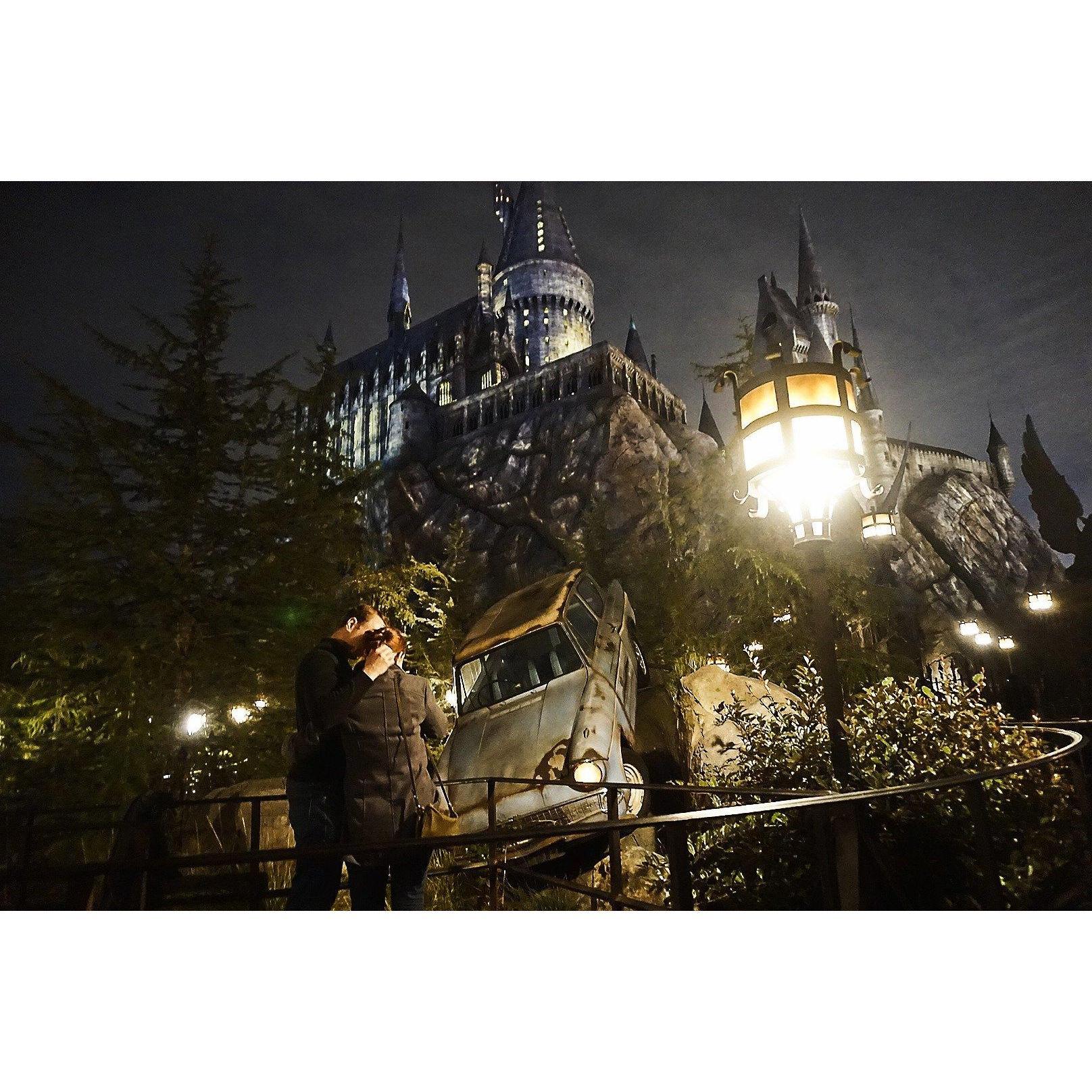 Josh proposed in front of Hogwarts Castle at Universal Studios, Hollywood on March 18th, 2018.