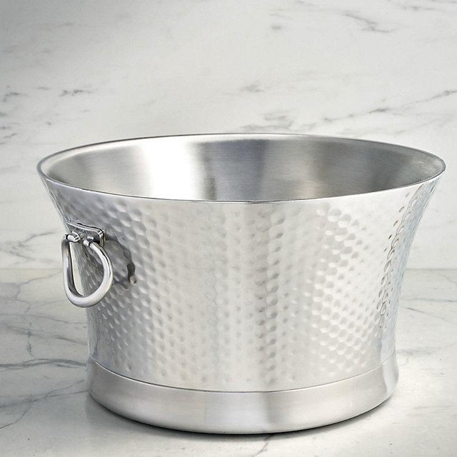 Optima Beverage Tub - Hammered Stainless Steel 21”