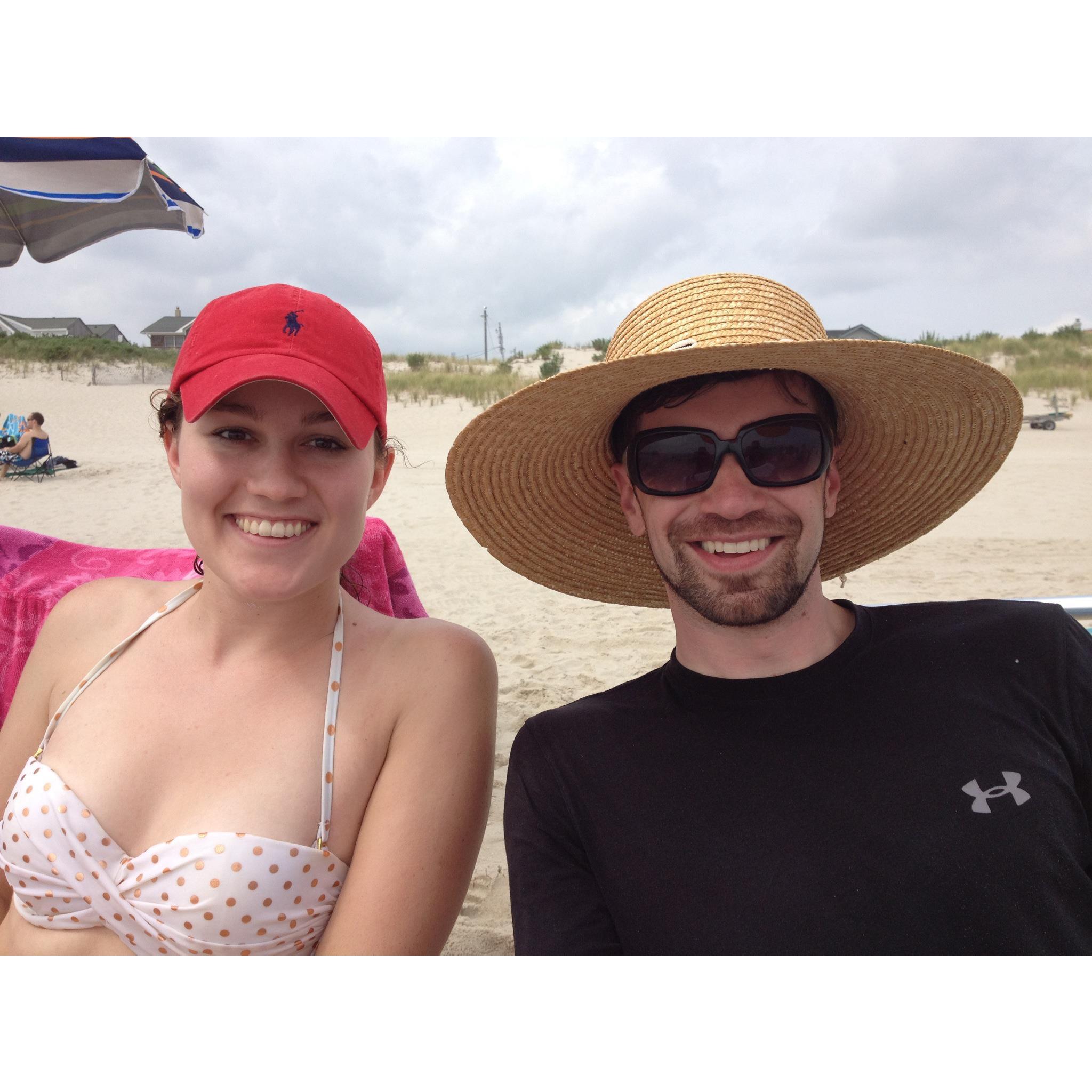 Enjoying the NJ shore at the Smyth family reunion, only a couple of months into our relationship; we were already having fun!