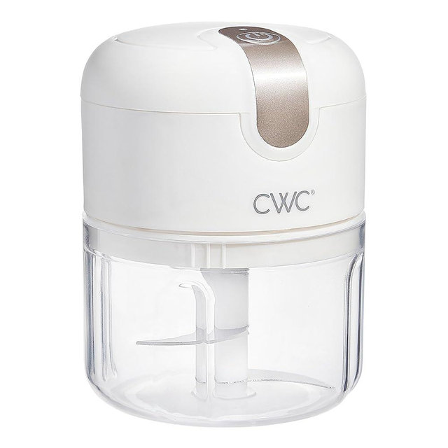 COOK WITH COLOR Wireless Food Chopper - Effortlessly Chop, Great for Garlic, Ginger, Herbs, Chili, Minced Meat, Onions, 8 Oz, Creme