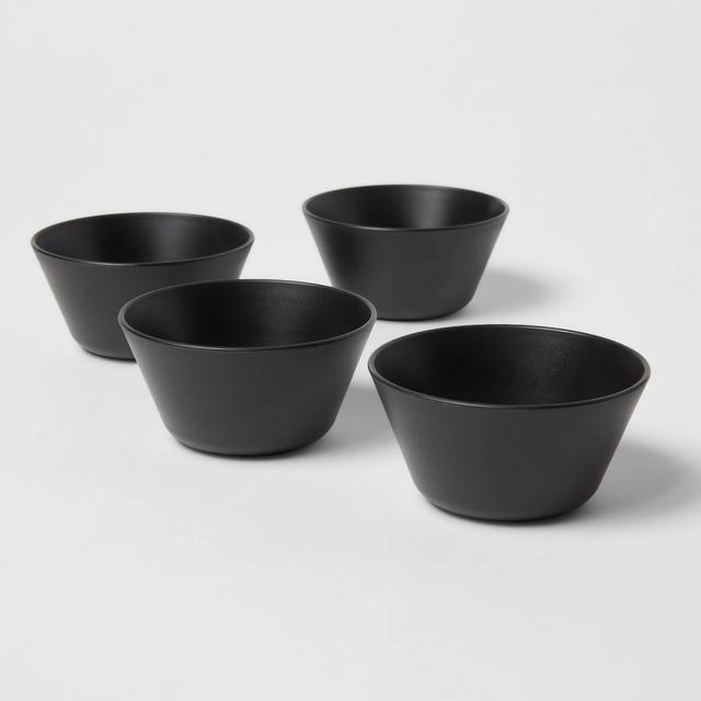 7oz 4pk Plastic Mini Bowls Black - Room Essentials™