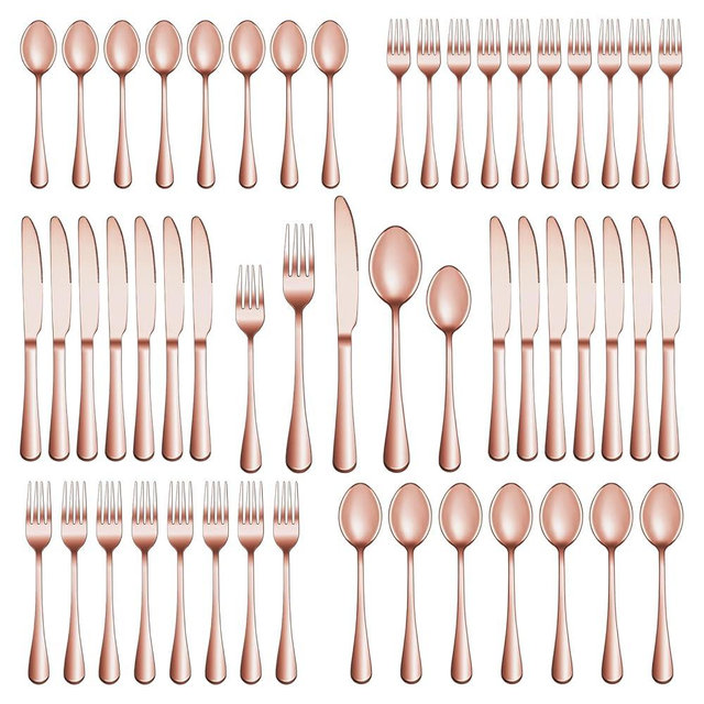20 Pcs Rose Gold Silverware Set Service for 4, Premium Stainless Steel Flatware Set, Cutlery Utensil Set, Durable Home Kitchen Eating Tableware Set, Include Fork Knife Spoon Set, Dishwasher Safe