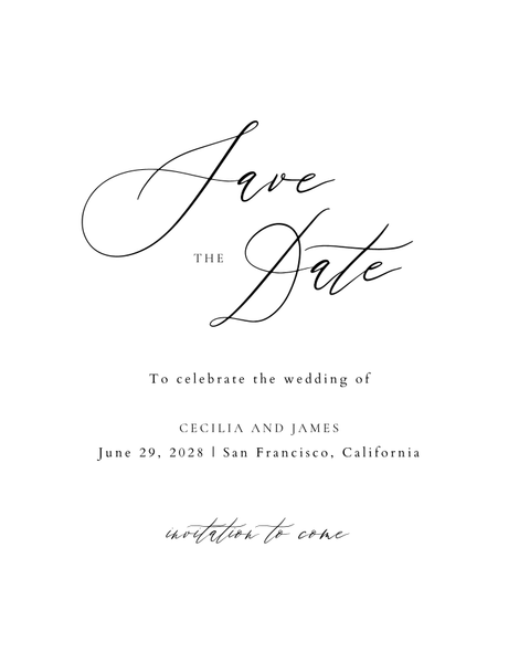 Seville Portrait | White | Zola Save The Dates