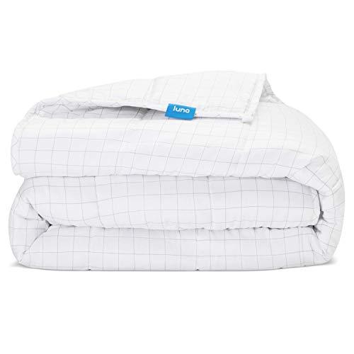 LUNA Adult Weighted Blanket | 15 lbs - 60x80 - Queen Size Bed | 100% Oeko-Tex Certified Cooling Cotton & Premium Glass Beads | Designed in USA | Heavy Cool Weight for Hot & Cold Sleepers | Grey Box