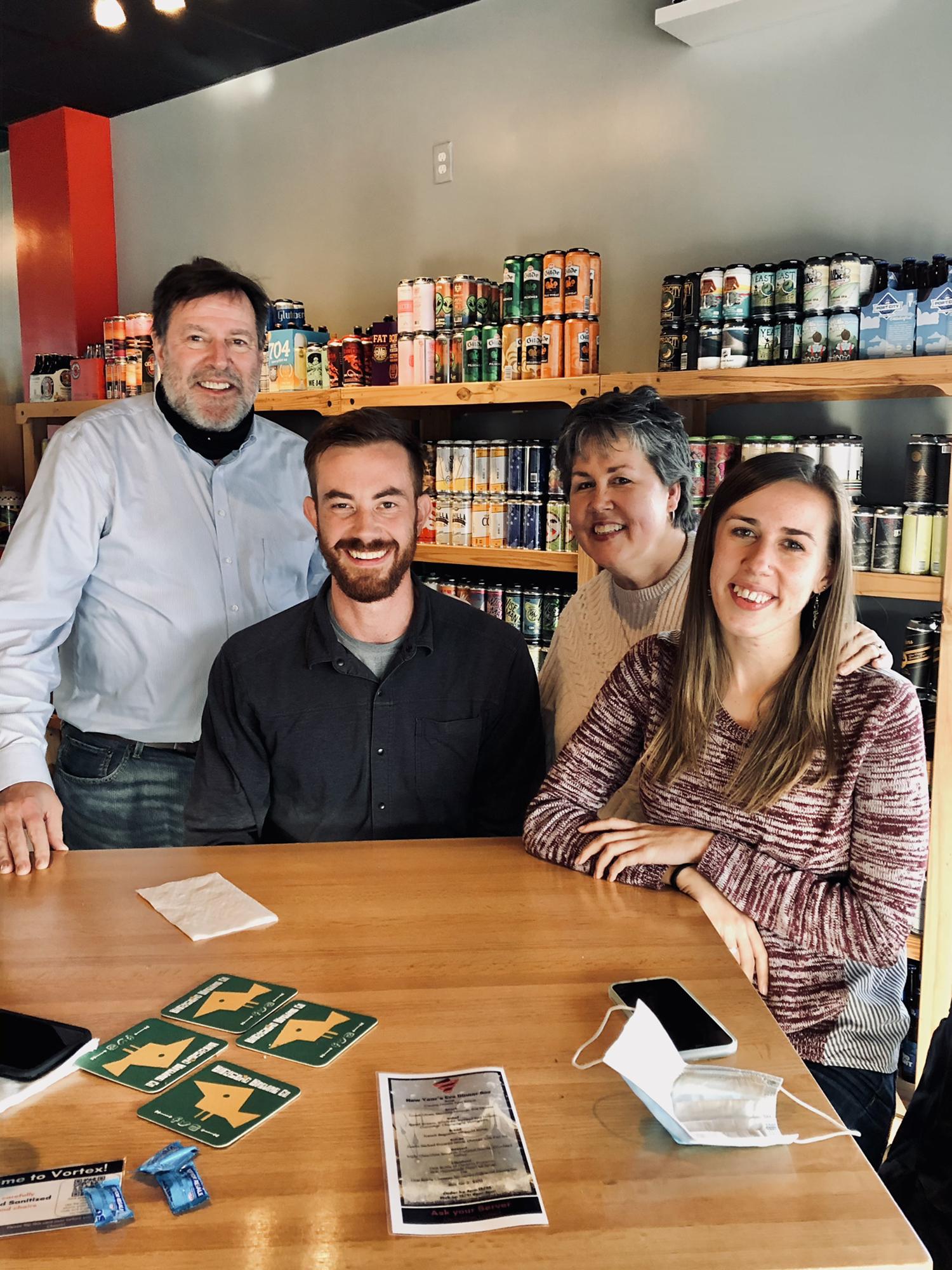 Lunch with Cassady’s parents during a Christmas-time trip to North Carolina in December 2020.