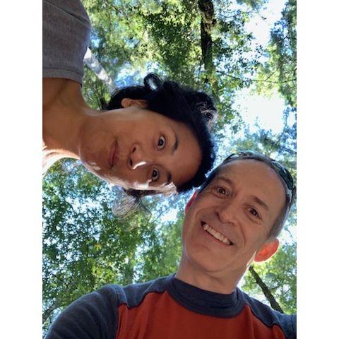 Camping in Big Basin - first of many long hikes together.