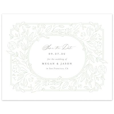 Laurel Green Wedding Digital Save the Date - Eze Landscape