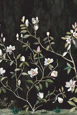 Kaiyu Dogwood Floral Gray Wall Mural