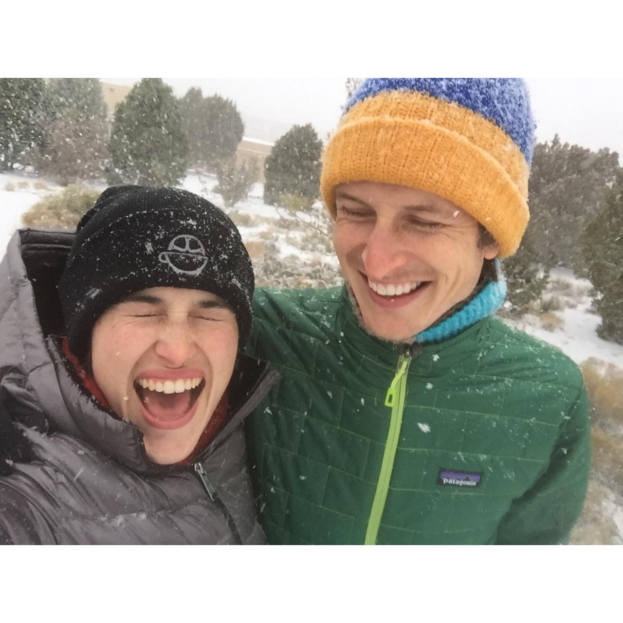 Experiencing snow in Albuquerque together 2015.