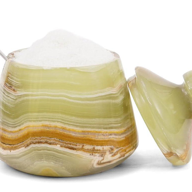 EARTHEN CRAFTS Marble Salt Cellar with Lid Green 3 Inches Seasoning & Spice Jar with Spoon Container, Modern Salt Keeper for Kitchen Countertop, 3 OZ Capacity