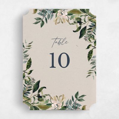 Beige Ticket Wedding Table Number - Buxton
