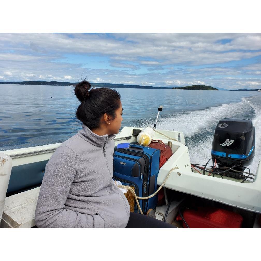 Nina saying bye to Alert Bay