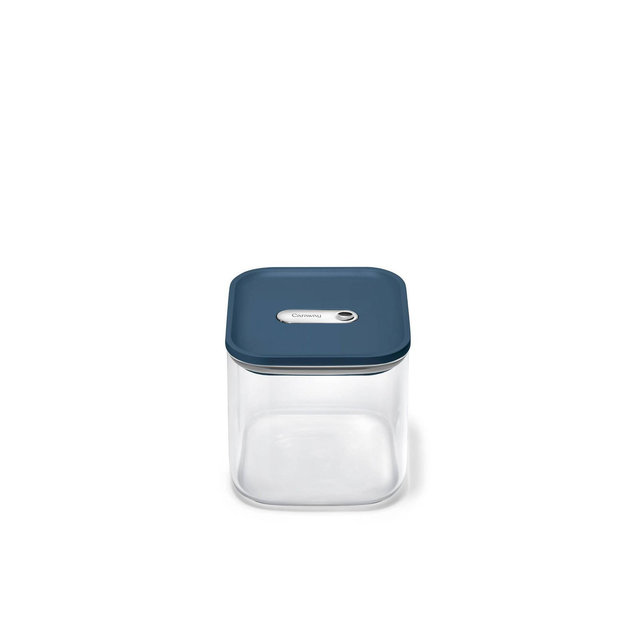 Caraway Home Medium Glass Airtight Container Navy