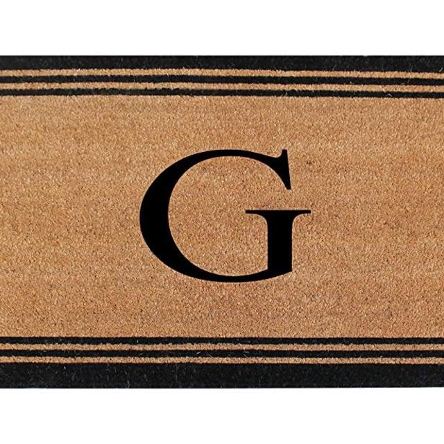 A1 Home Collections A1HOME200021-BR-Monogrammed A1HC Pure Natural Coir Doormat with Heavy Duty PVC Backing Monogrammed, G