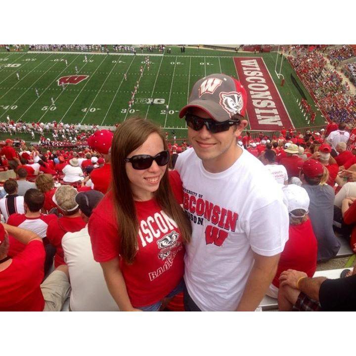 Our first Badger game, 2013.
