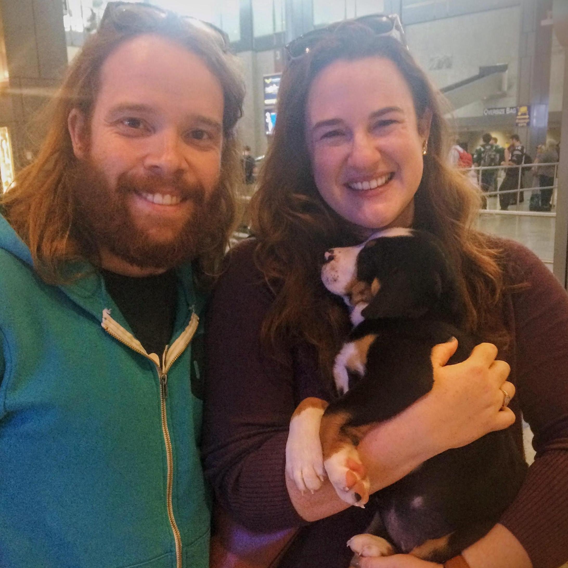 We first welcomed LadyBird home in an airport, very family on-brand.